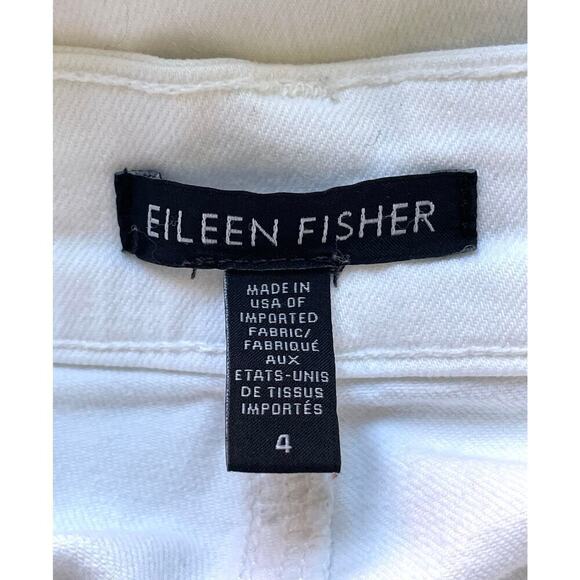 Eileen Fisher Organic Cotton Denim Slim Jean White Size 4 Minimalist Casual - Picture 11 of 11